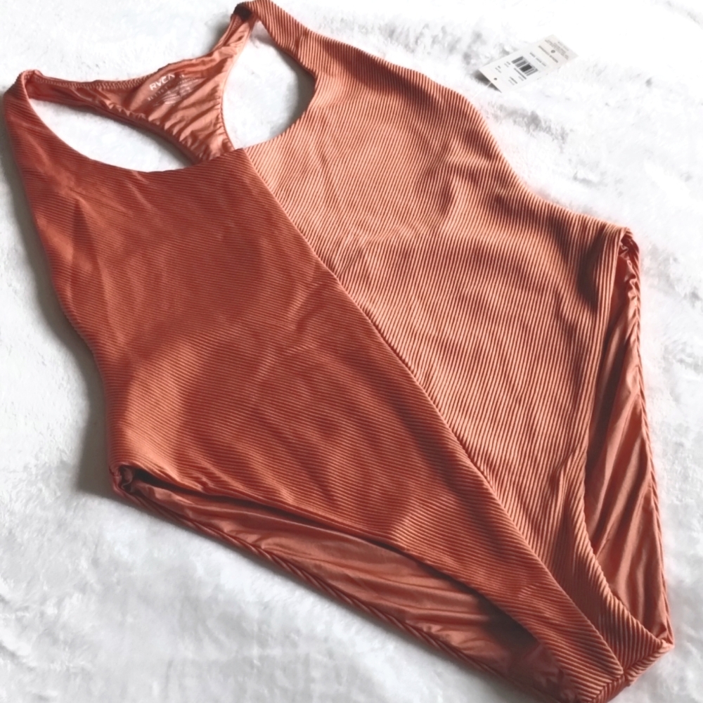 RVCA Racerback One Piece Swimsuit Rust XL/14